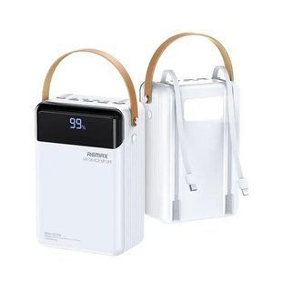 Зарядний пристрій Павербанк автономний Remax RPP-566 Lesu II Series PD20W+QC22.5W Cabled Fast Charging 80000 mAh Білий Remax_RPP-566 фото